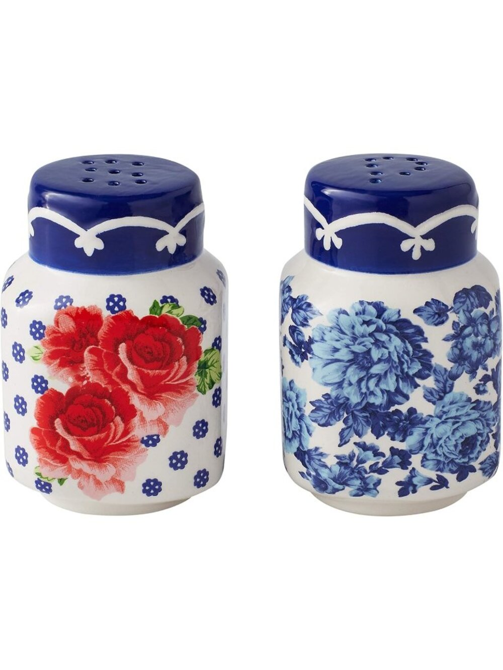 The Woman Pioneer Home Multicolor Ceramic Rectangular Salt Pepper Shaker Set